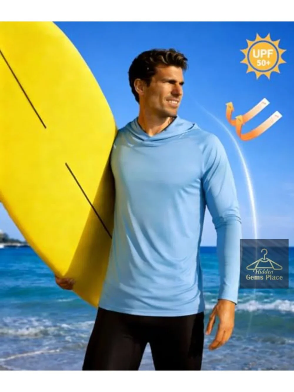 5 Pack Mens UPF 50+ Hoodie Long Sleeve Sun Shirts Fishing Shirts